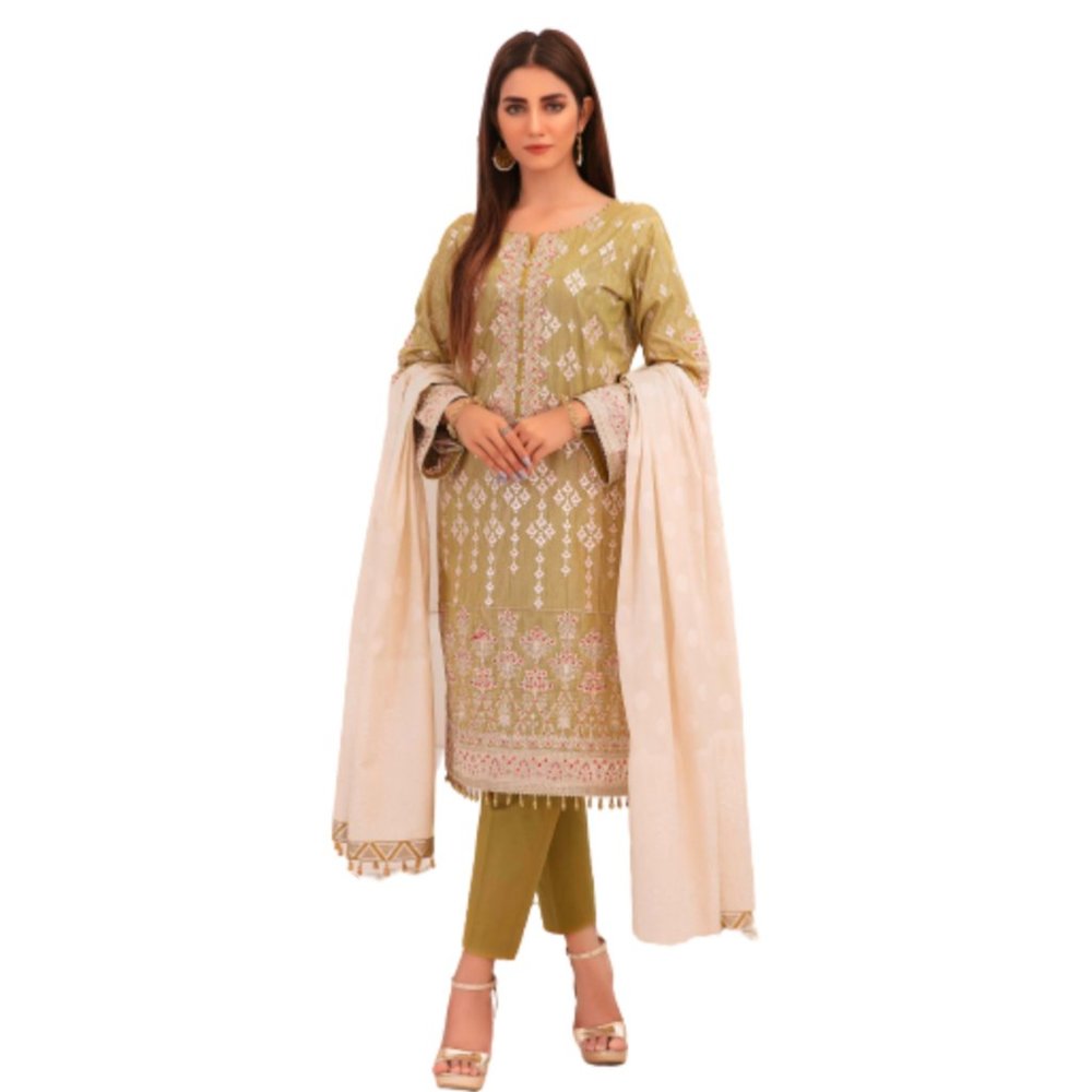 Tawakkal Pakistani Embroidered Jacquard Cotton Banarsi Shalwar Kameez Large/43